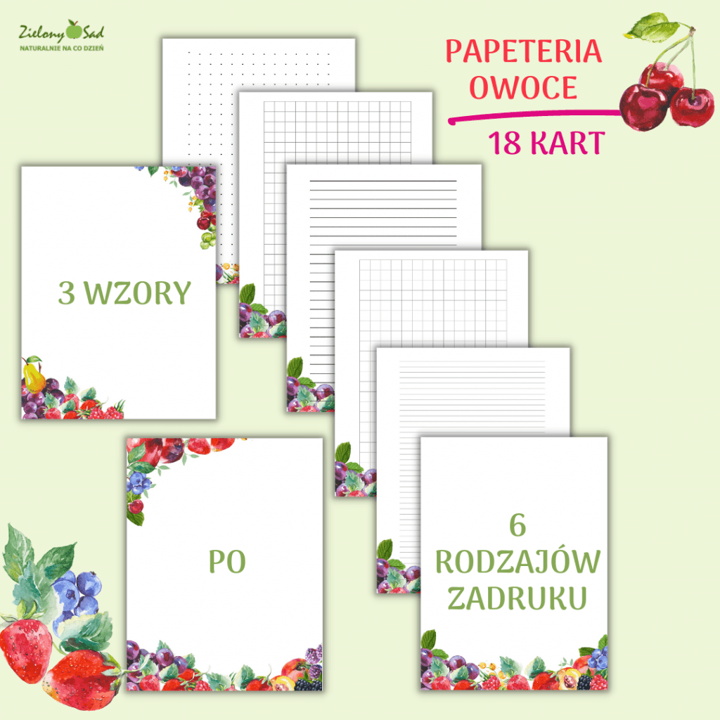 Papeteria Kolorowa LATO Do Druku PDF Zielony Sad papeteria-kolorowa-lato-do-druku-pdf-zielony-sad