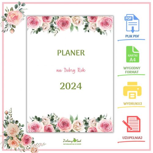 Planer Róże 2024 planer 2024 pdf do druku