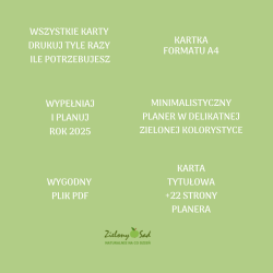 Planer minimalistyczny 2025 Zielony Sad