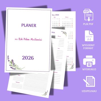 Planer Lawenda 2026 Kalendarz 2026 Zielony Sad