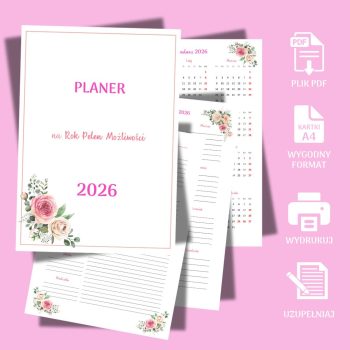 Planer Róże 2026 Zielony Sad kalendarz 2026